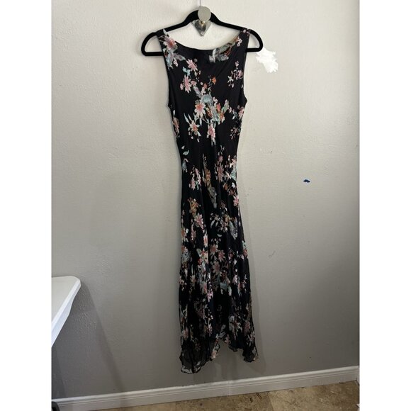 ICE Vintage Silk Blend Y2K Dress Drapped Neck Asymetrical Hem Fairy Size Medium - Picture 10 of 13